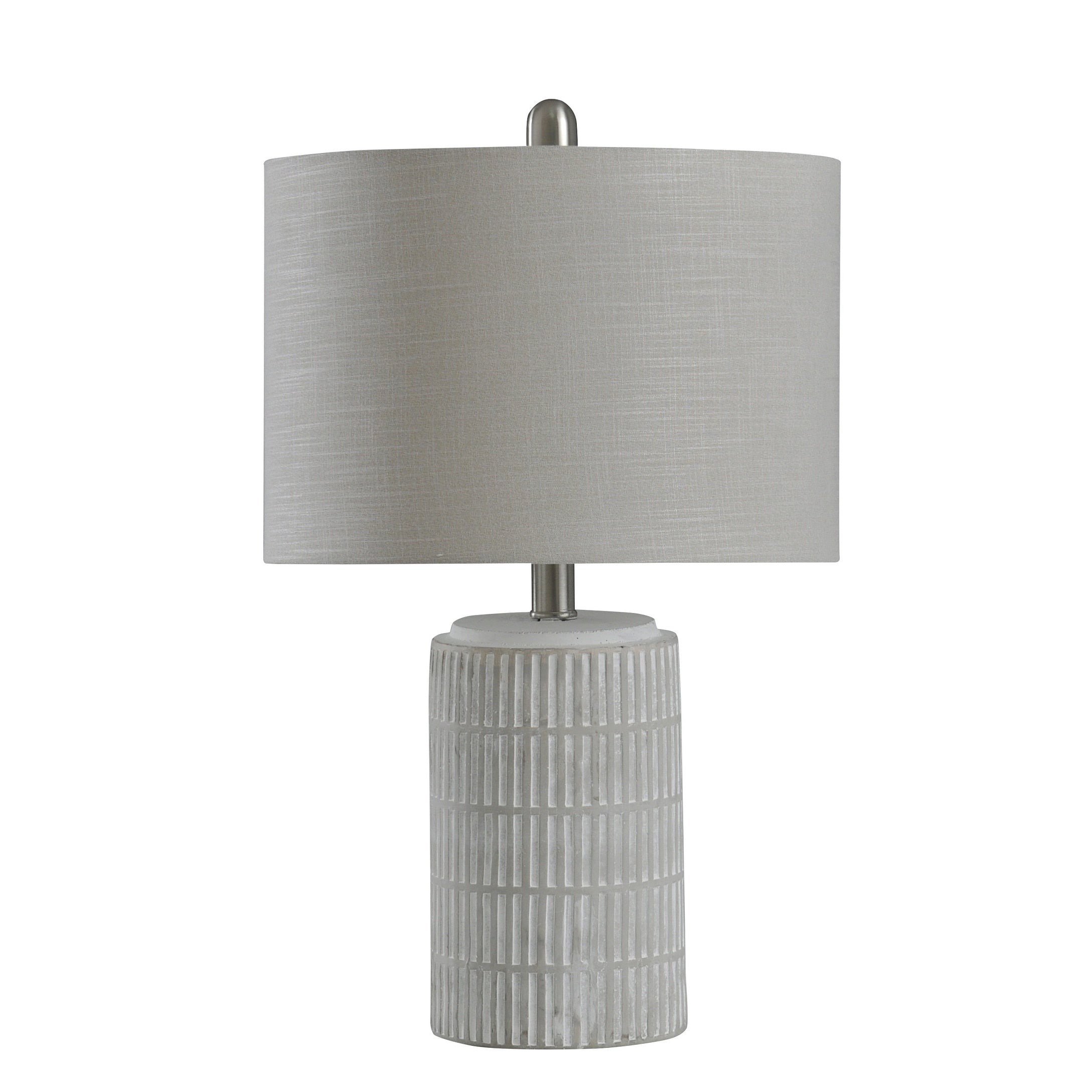 Joni Distressed Gray And White Table Lamp Light Gray With Beige Shade