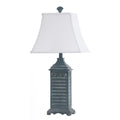 Blue Table Lamp White Softback Fabric Shade