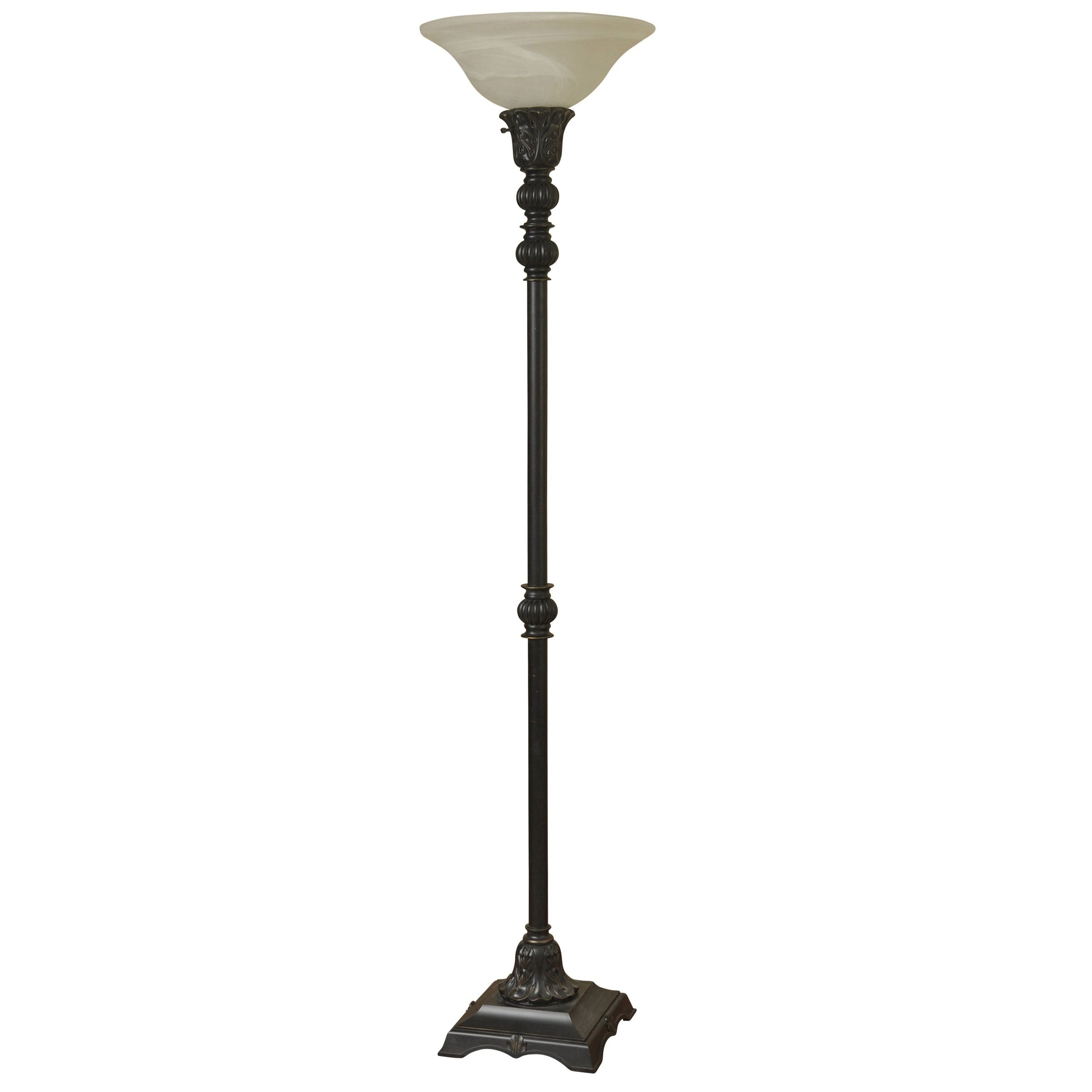 Madison Bronze Floor Lamp White Glass Shade