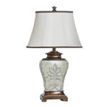 Magonia Antique White With Gold Accents Table Lamp White Fabric Shade