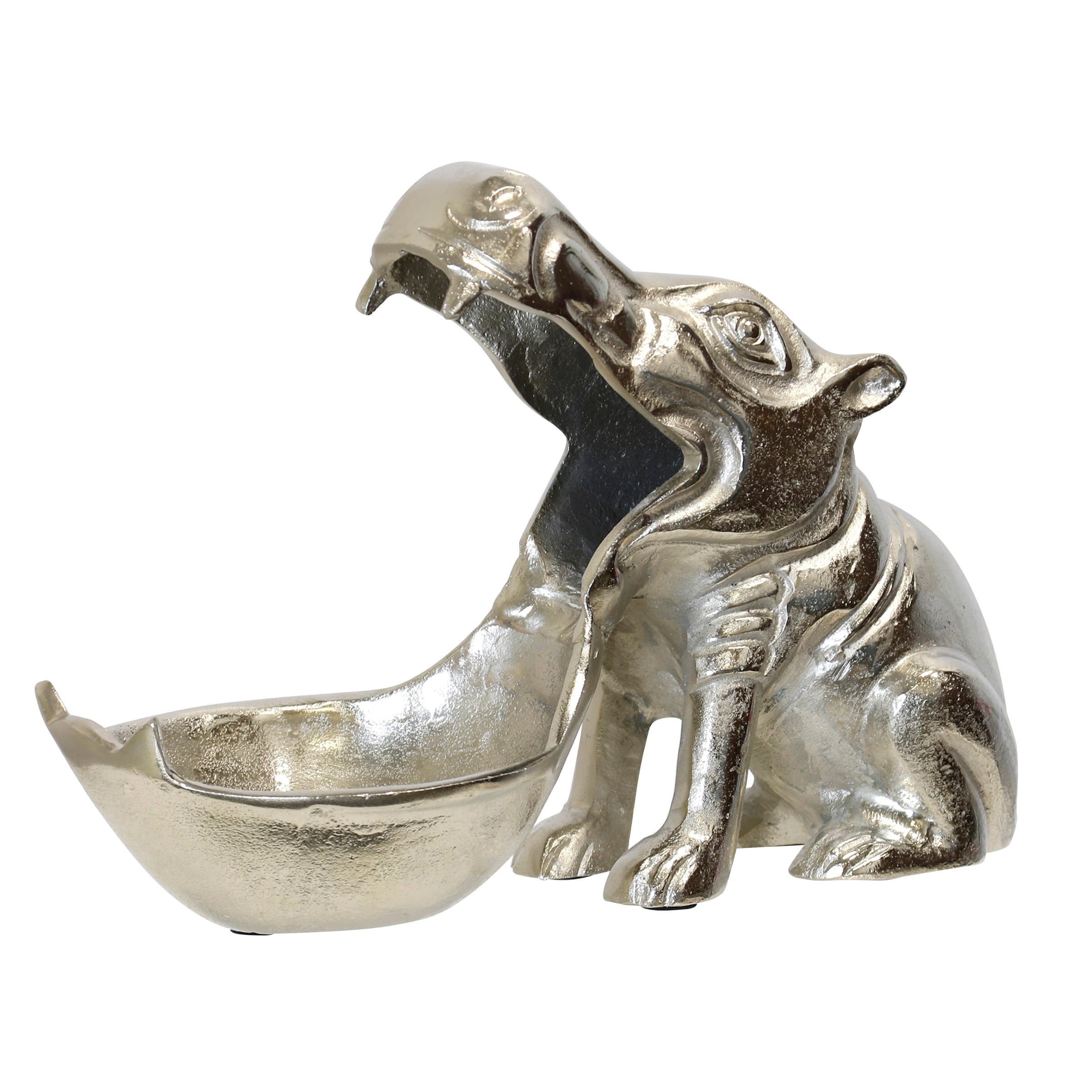 Stylecraft Menagerie Regal Hippo Decorative Bowl Nickel Plated