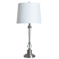 Stylecraft Metal Crystal Table Lamp Off White Shade