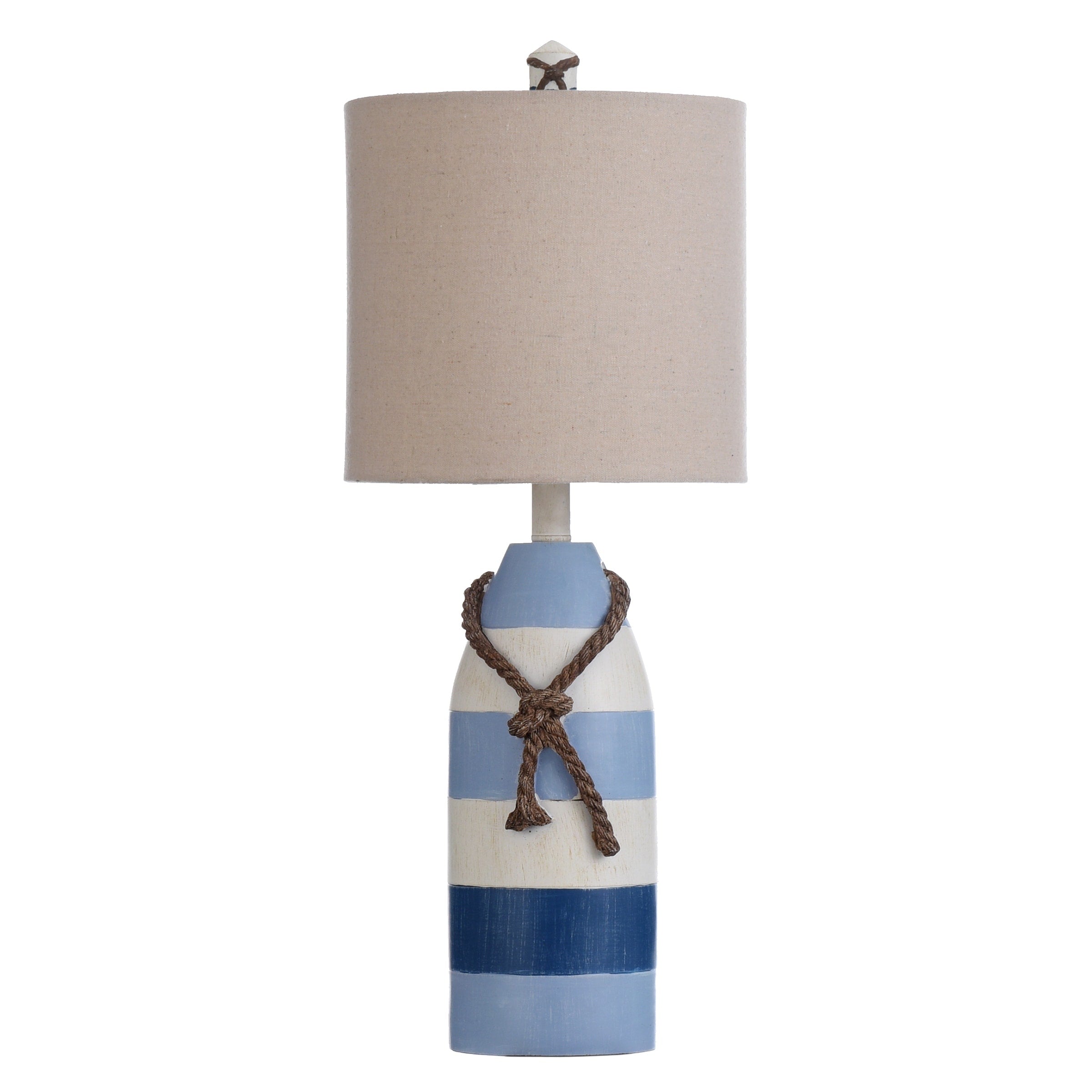 Nautical Striped Blue With Rope Detail Table Lamp