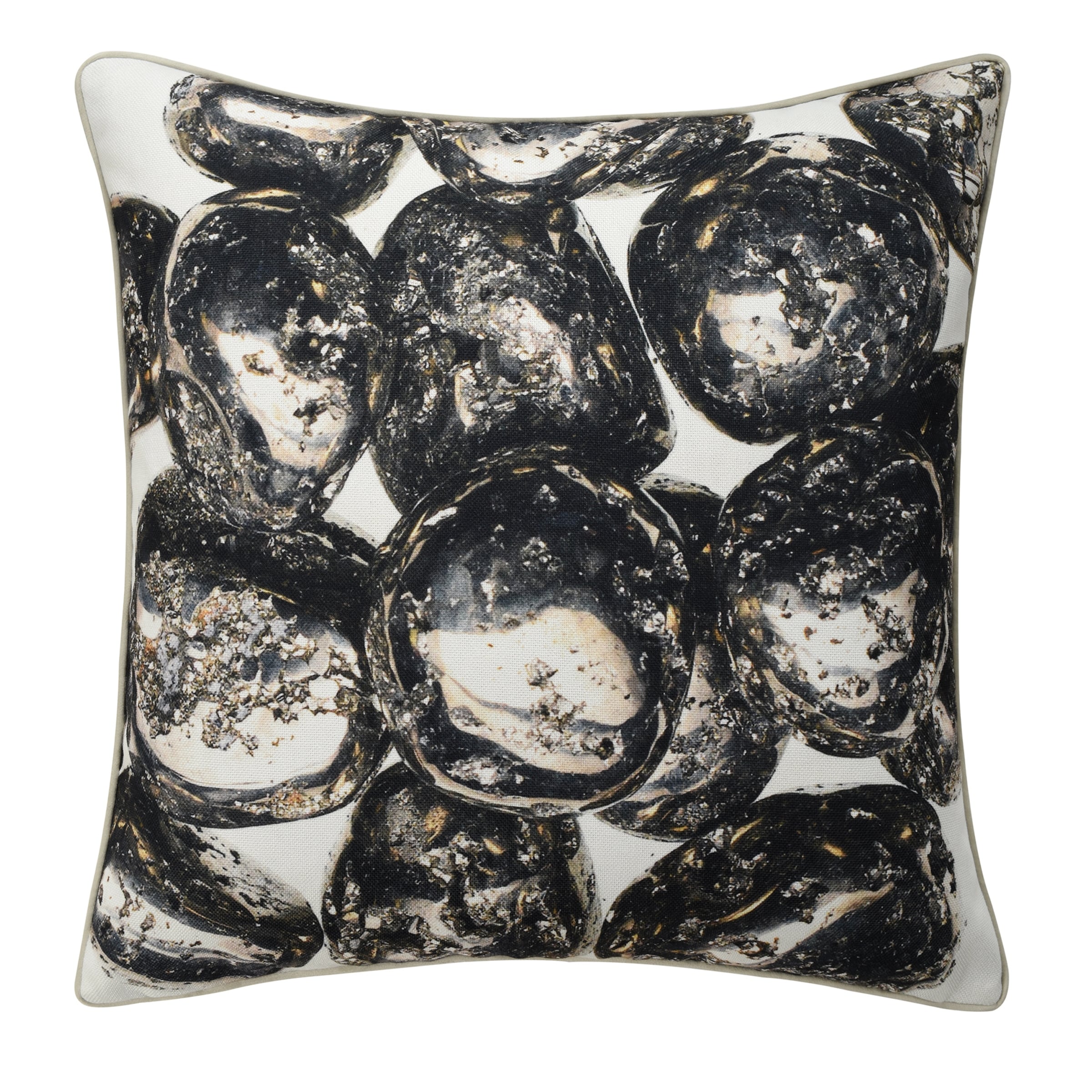 Stylecraft Norman Wyatt Home Pebble Stone Print Pillow Black