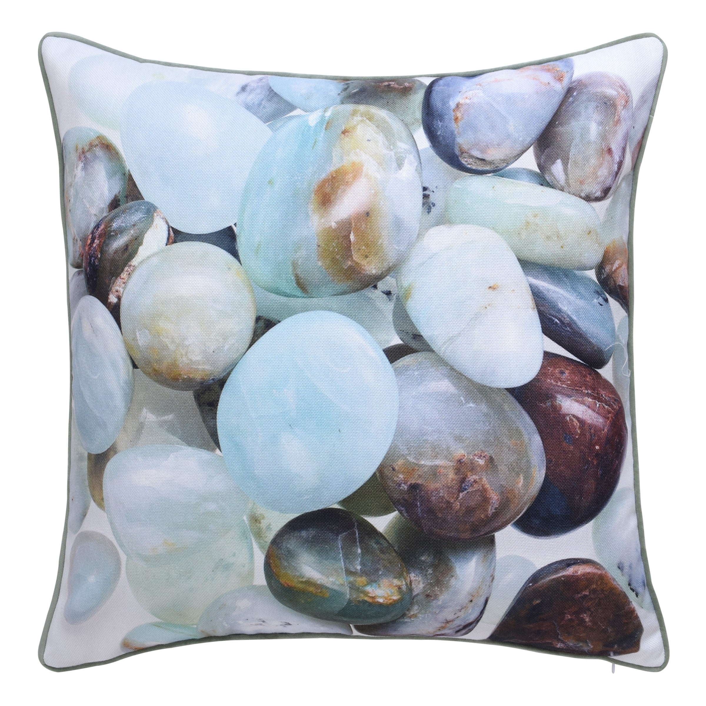 Stylecraft Norman Wyatt Home Pebble Stone Print Pillow White