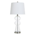 Stylecraft Nova Clear Seeded Glass With Brushed Steel Metal Table Lamp