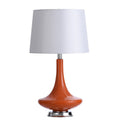 Orange Table Lamp White Hardback Fabric Shade