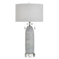 Stylecraft Poly Table Lamp Greyson Silver White Shade