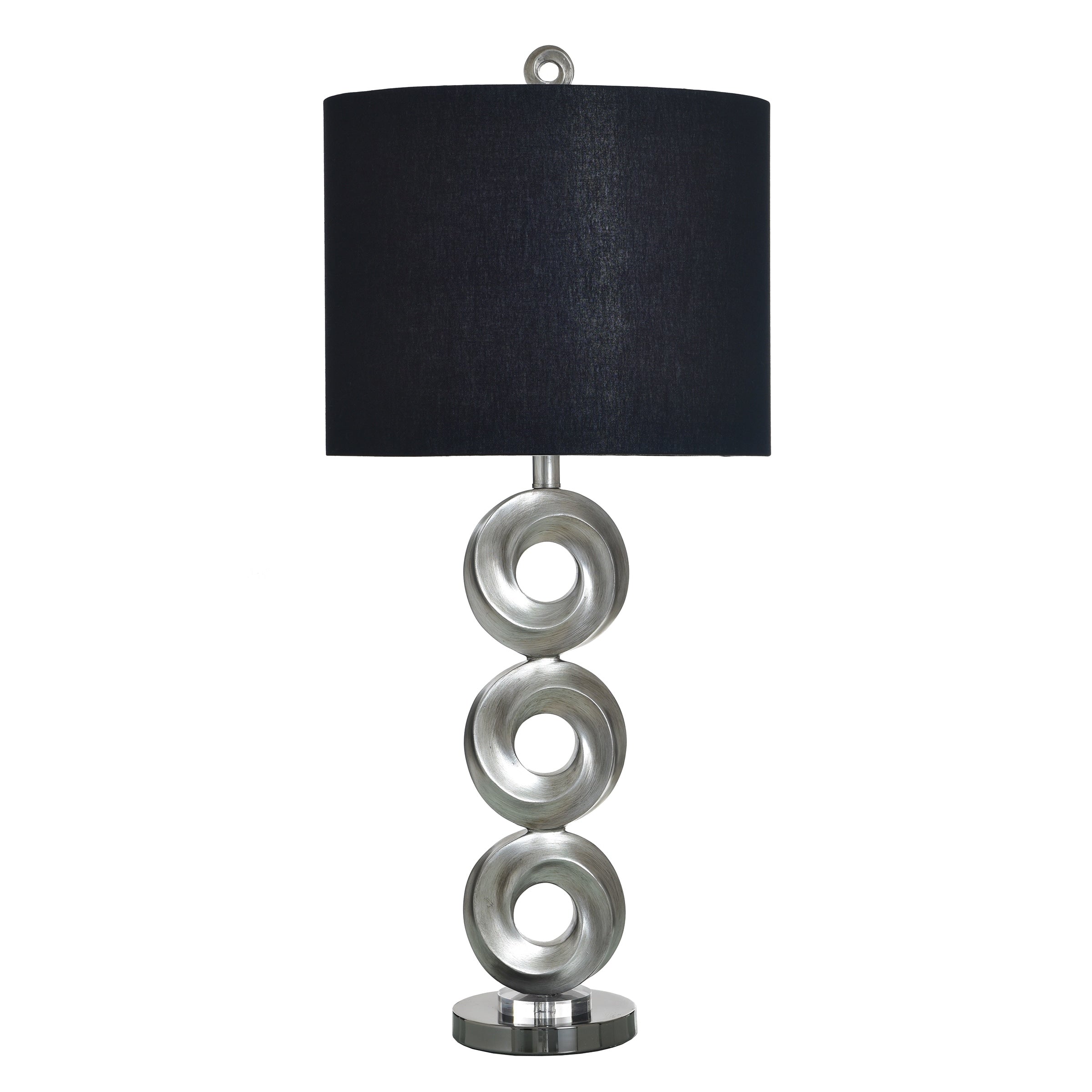 Stylecraft Poly Table Lamp Infinite Silver Black Shade