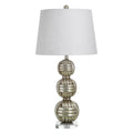 Stylecraft Poly Table Lamp Marmaris Silver White Shade