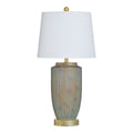 Stylecraft Poly Table Lamp Raffine Gold Grey White Shade