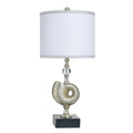 Stylecraft Poly Table Lamp Samobor Silver White Shade