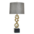 Stylecraft Poly Table Lamp Van Gold Black White Shade