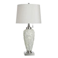 Stylecraft Poly Steel Table Lamp Hacot Silver Beige Shade
