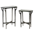 Stylecraft Ripple Oval Nesting Accent Table Silver Smoke Set Of 2