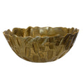 Stylecraft Round Fractured Earth Decorative Bowl Antique Brass