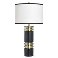 Stylecraft Steel Table Lamp Drayton Gold White Fabric