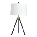 Stylecraft Steel Table Lamp Werth Gold Black White Shade