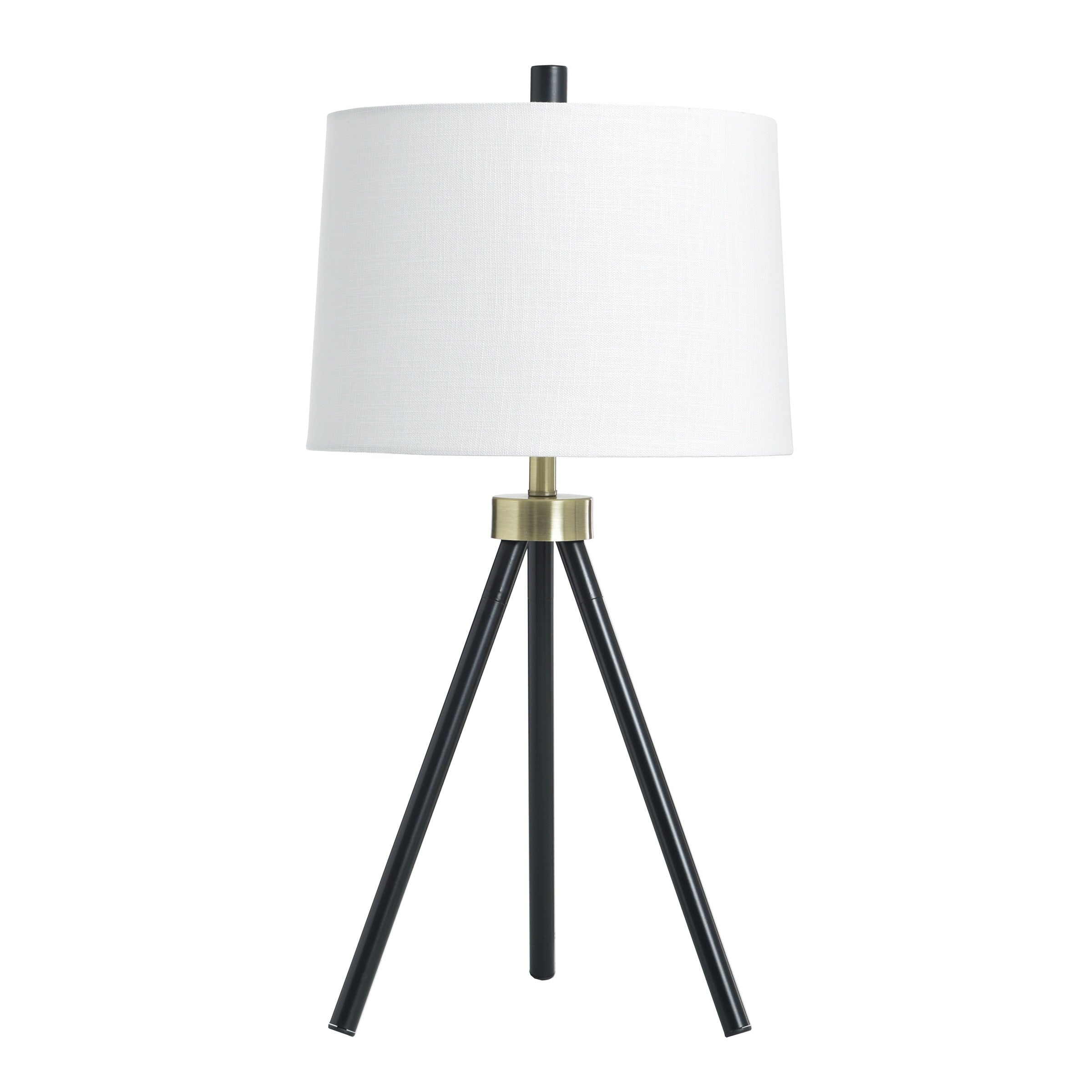 Stylecraft Steel Table Lamp Werth Gold Black White Shade