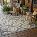 Stylehaven Floral Grey Gold Indoor Outdoor Area Rug