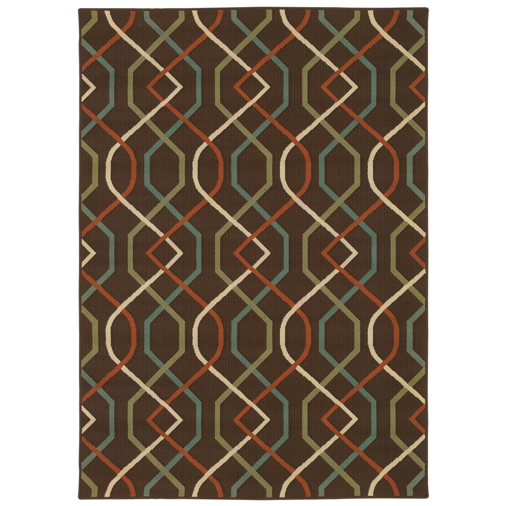 Stylehaven Lattice Brown Ivory Indoor Outdoor Area Rug 710X1010 710 X 1010