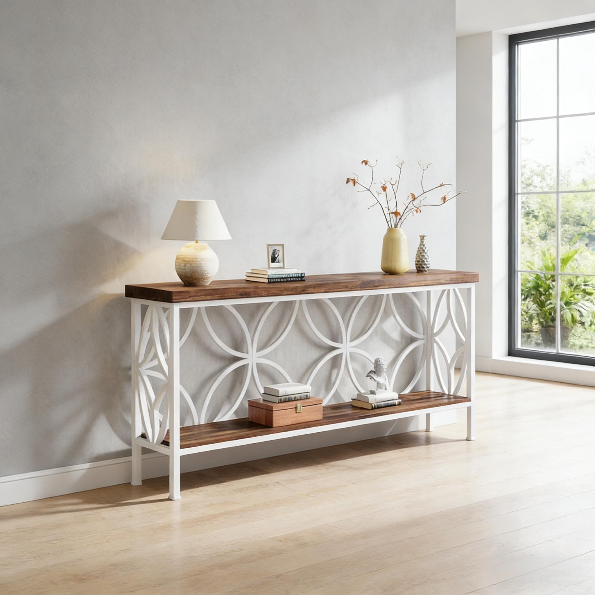Stylish 2 Tier Console Sofa Table