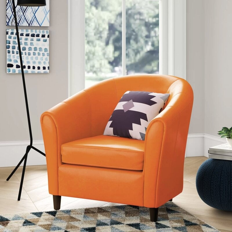 Stylish Club Chair Accent Chair Side Chair Leisure Chair Leather Chair Armchair Corner Chair With Wood Legs