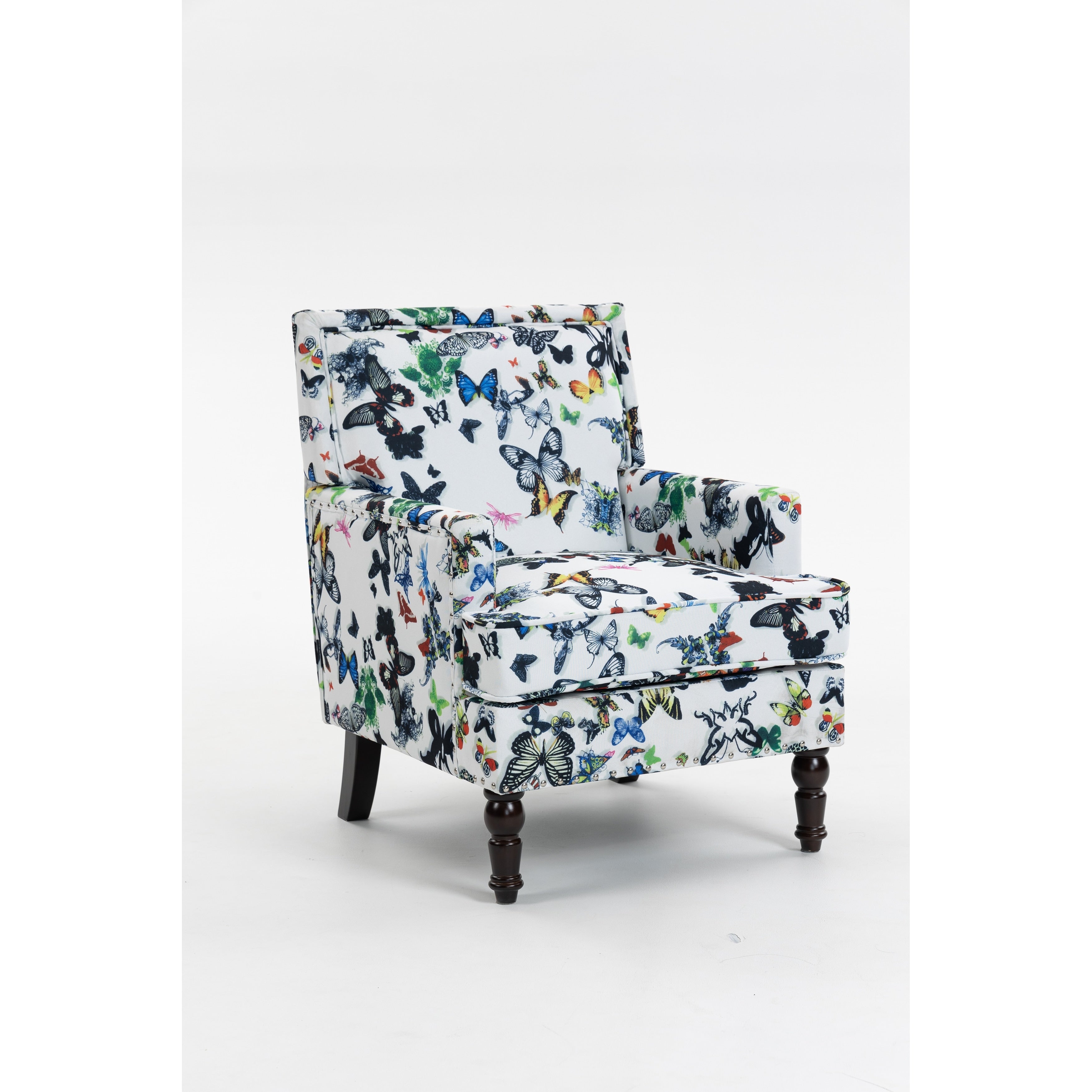 Stylish Side Chair Accent Chair Lobby Chair With Wood Frame White Reading Chair Reception Chair Arm Chair