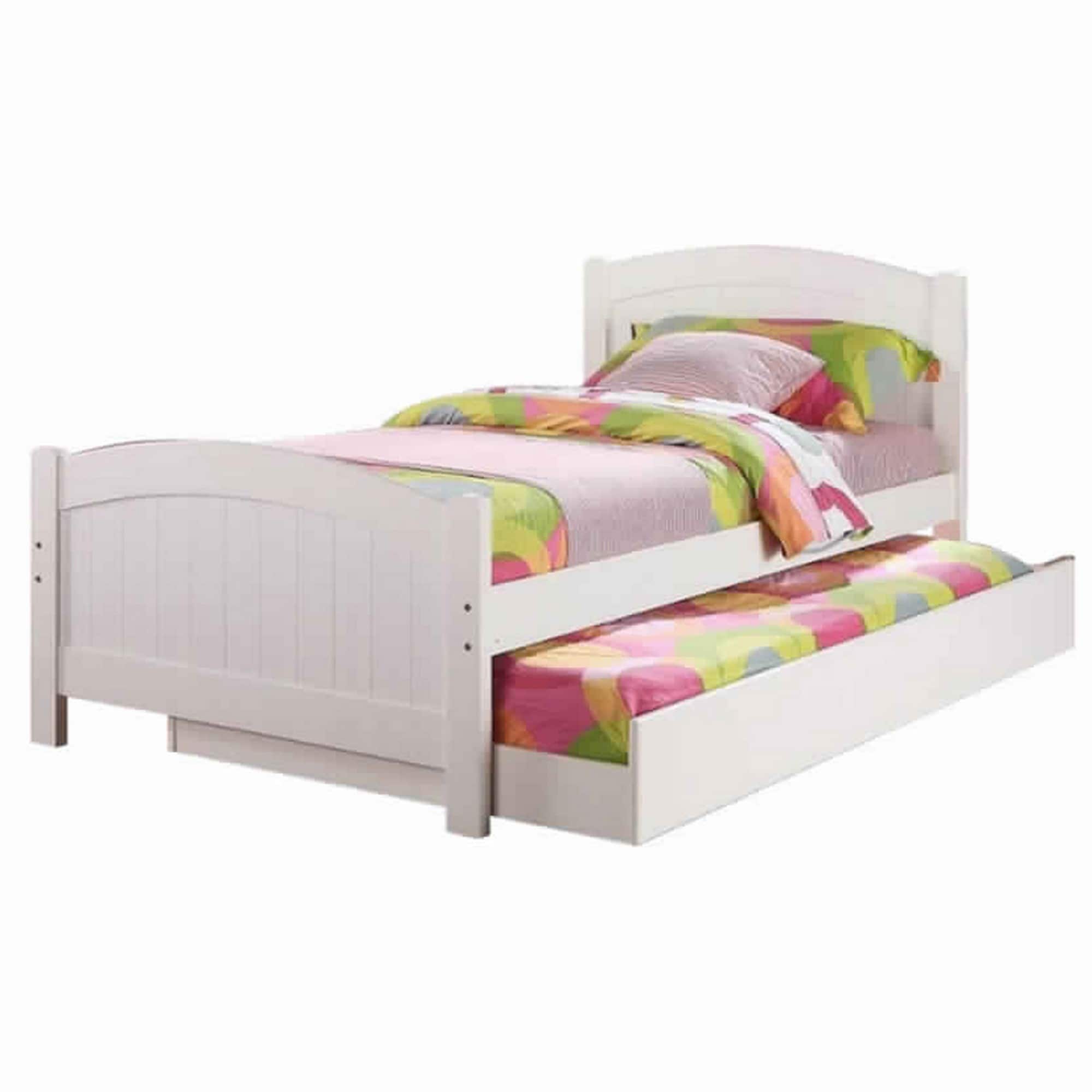 Stylish Twin Bed With Trundle White