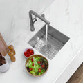 15 L X 15 W Stainless Steel Single Basin Undermount Bar Sink With Grid And Strainer 15 X 15 X 8