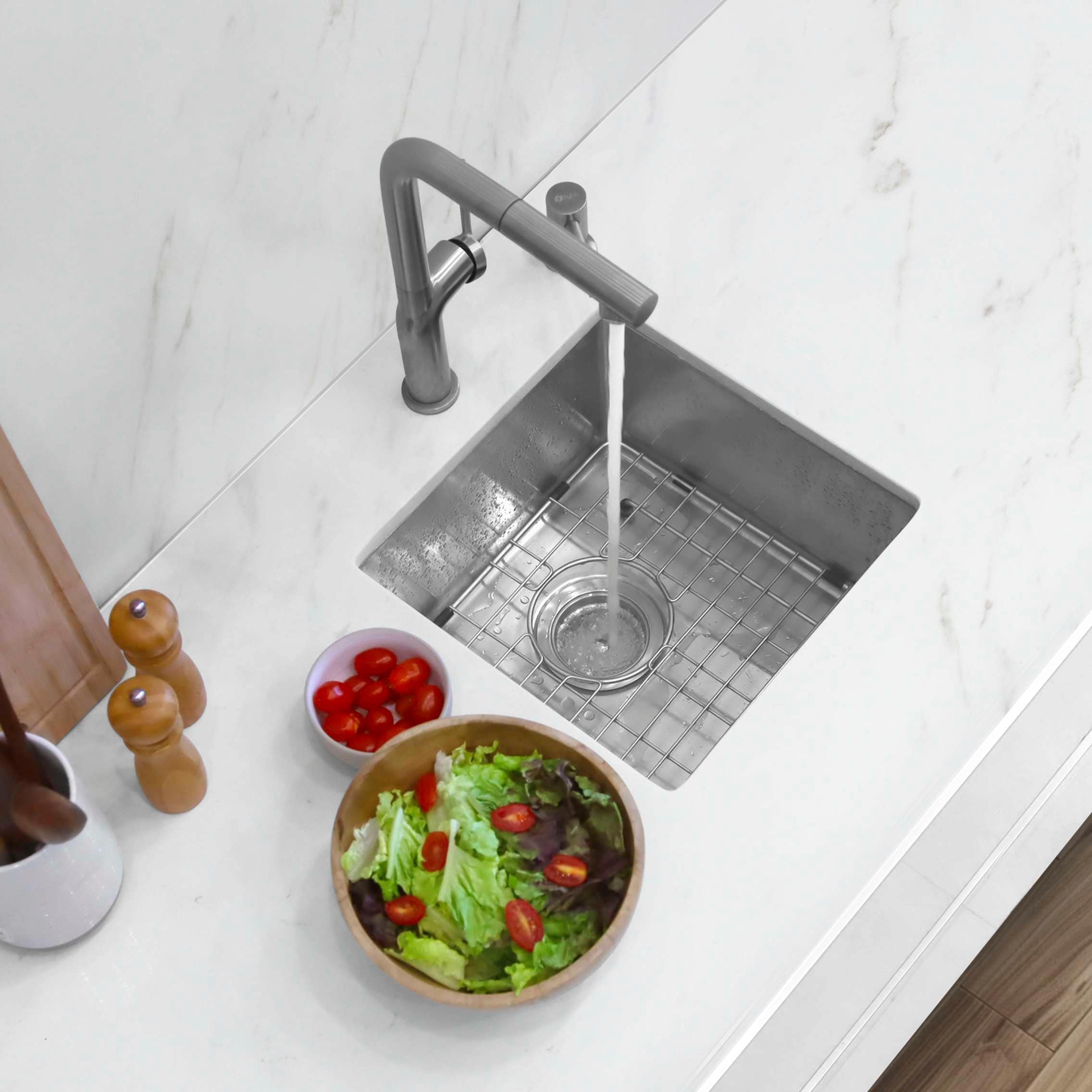 15 L X 15 W Stainless Steel Single Basin Undermount Bar Sink With Grid And Strainer 15 X 15 X 8