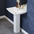 Swiss Madison Pedestal Bathroom Sink Rectangular With Single Faucet Hole