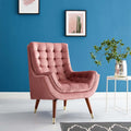 Suggest Button Tufted Upholstered Velvet Lounge Chair
