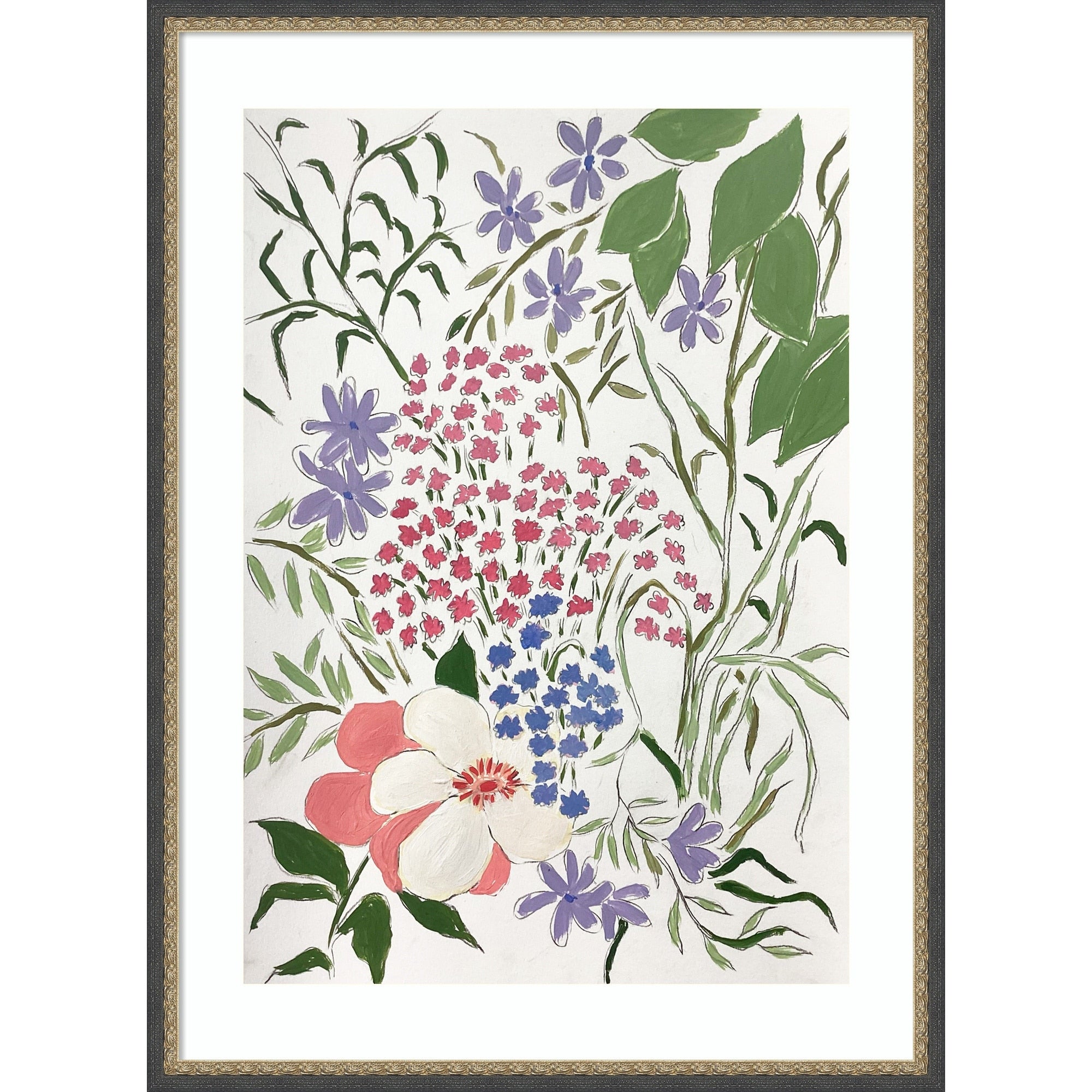 Summer Blossoms By Rushati Chowdhury Wood Framed Wall Art Print