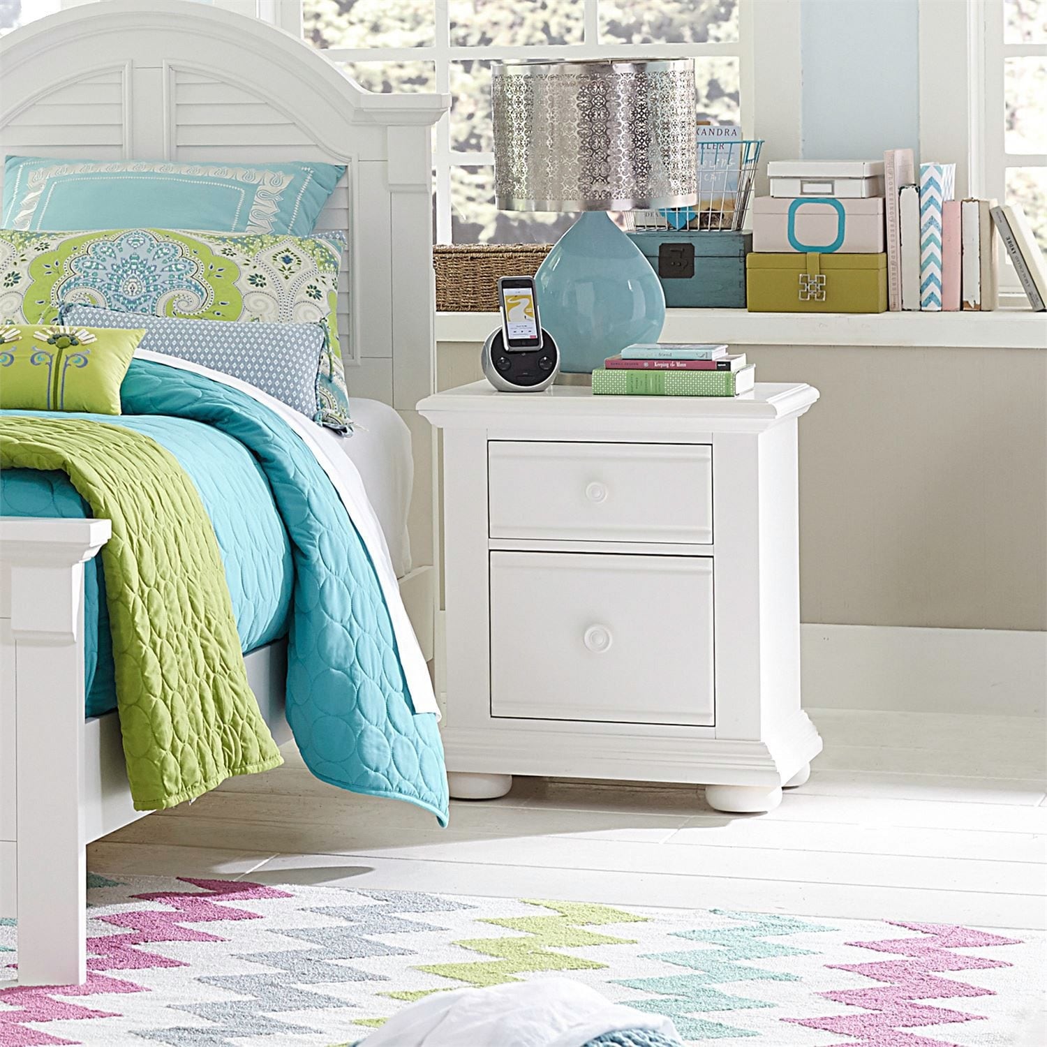 Summer House Youth Oyster White 2 Drawer Night Stand