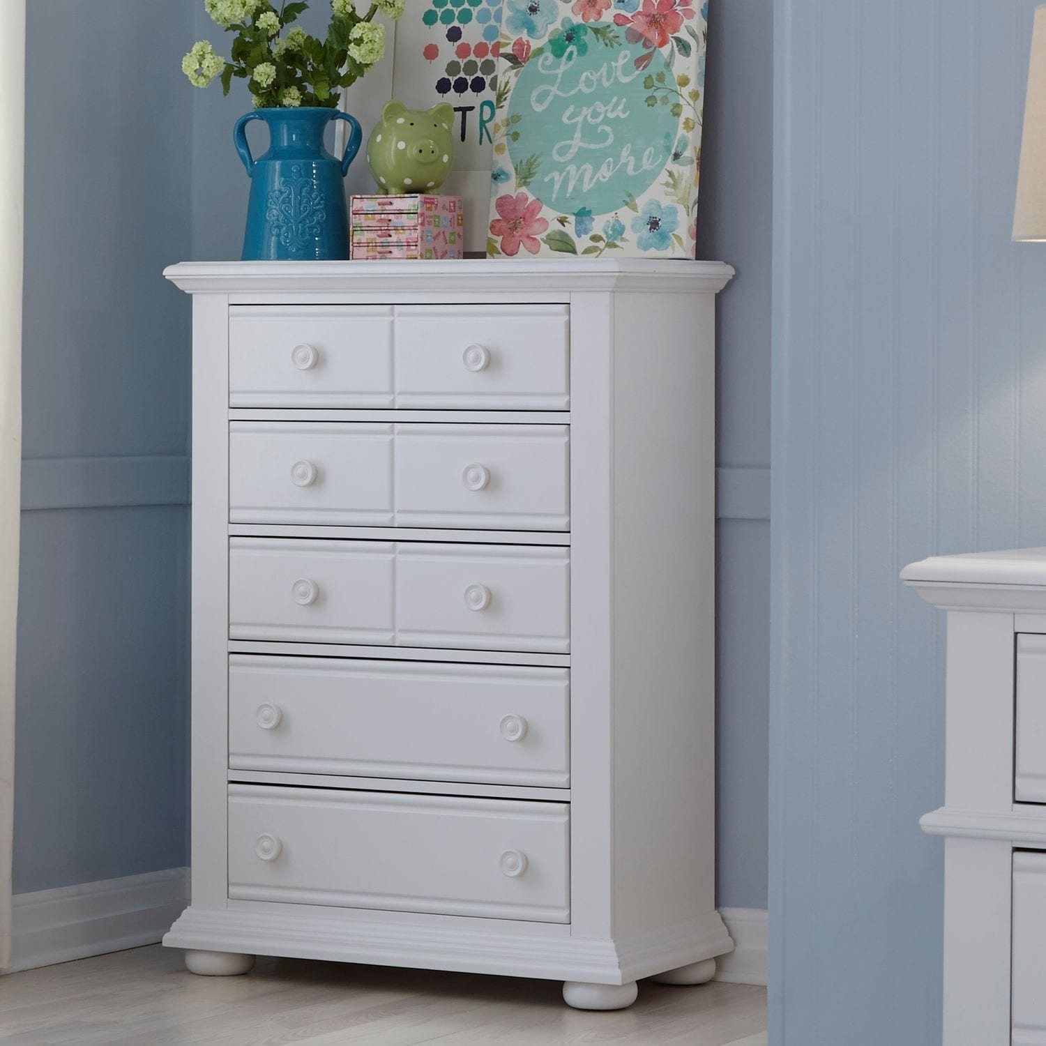 Summer House Oyster White Chest 5 Drawer