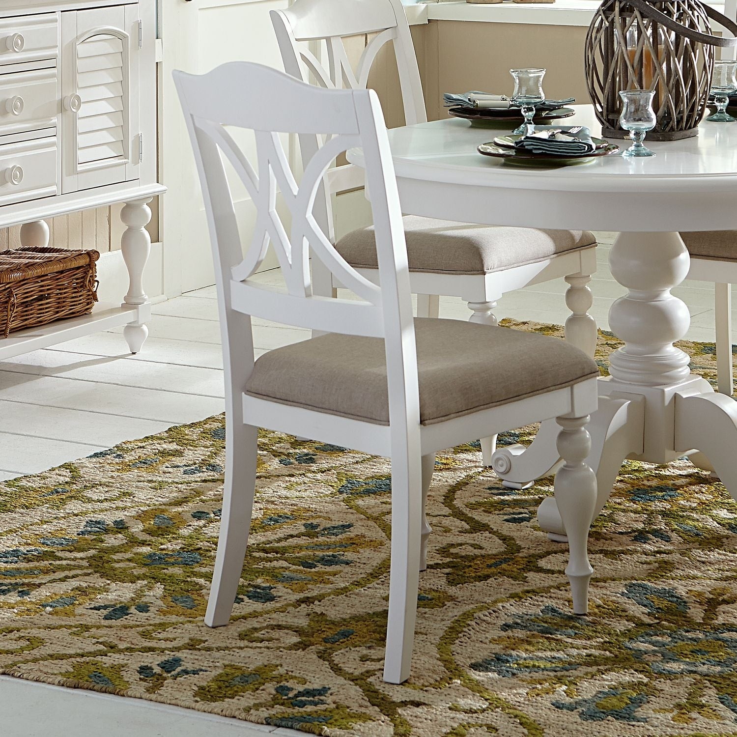 Summer Cottage White Splat Back Dining Chair