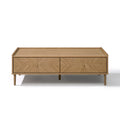 Summer Oak Manufactured Wood 2 Drawer 47 W X 23.4 D Coffee Table 16.3 H X 47.1 W X 23.4 D