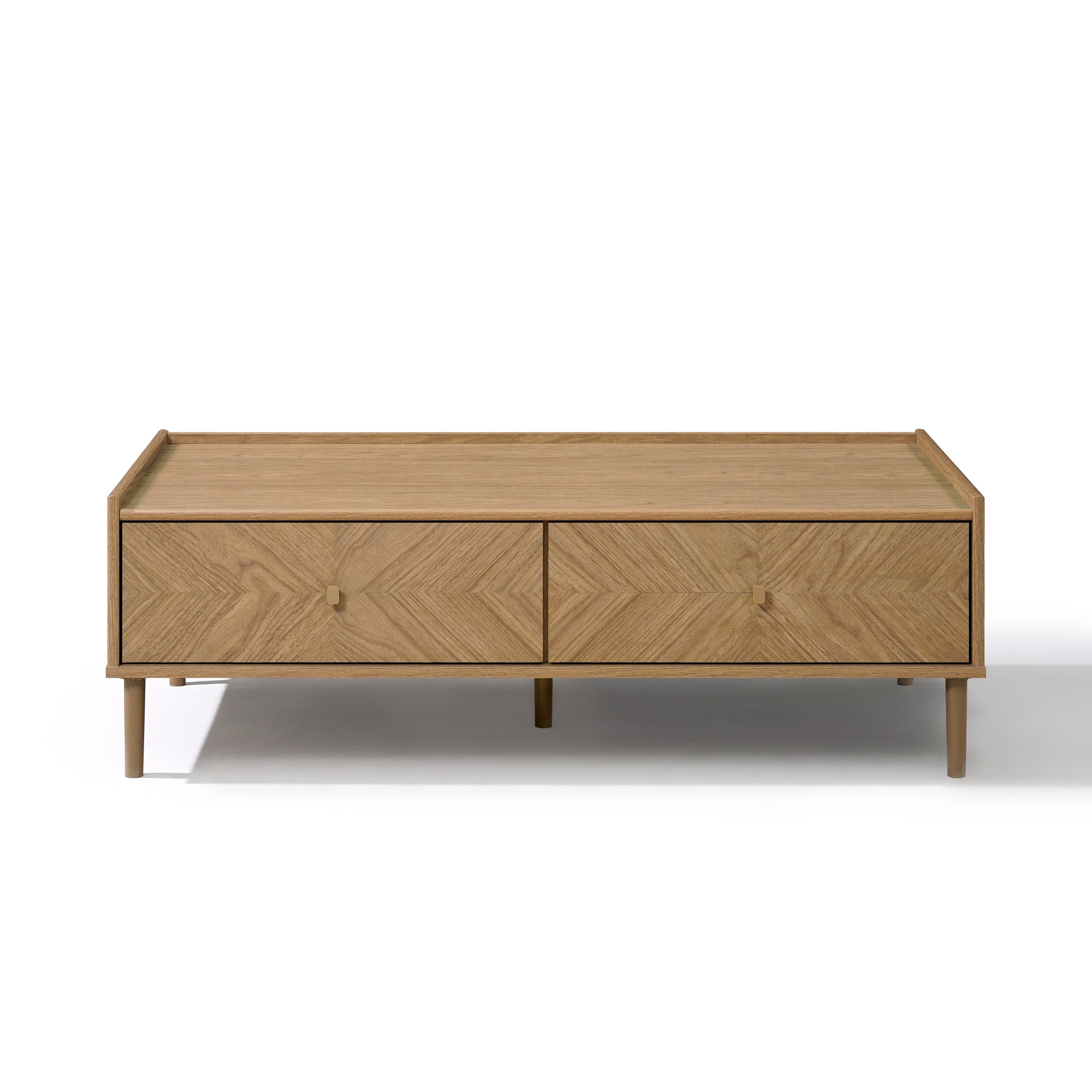 Summer Oak Manufactured Wood 2 Drawer 47 W X 23.4 D Coffee Table 16.3 H X 47.1 W X 23.4 D