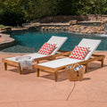 Summerland Outdoor Mesh And Wood Chaise Lounge Set Of 2 Christopher Knight Home