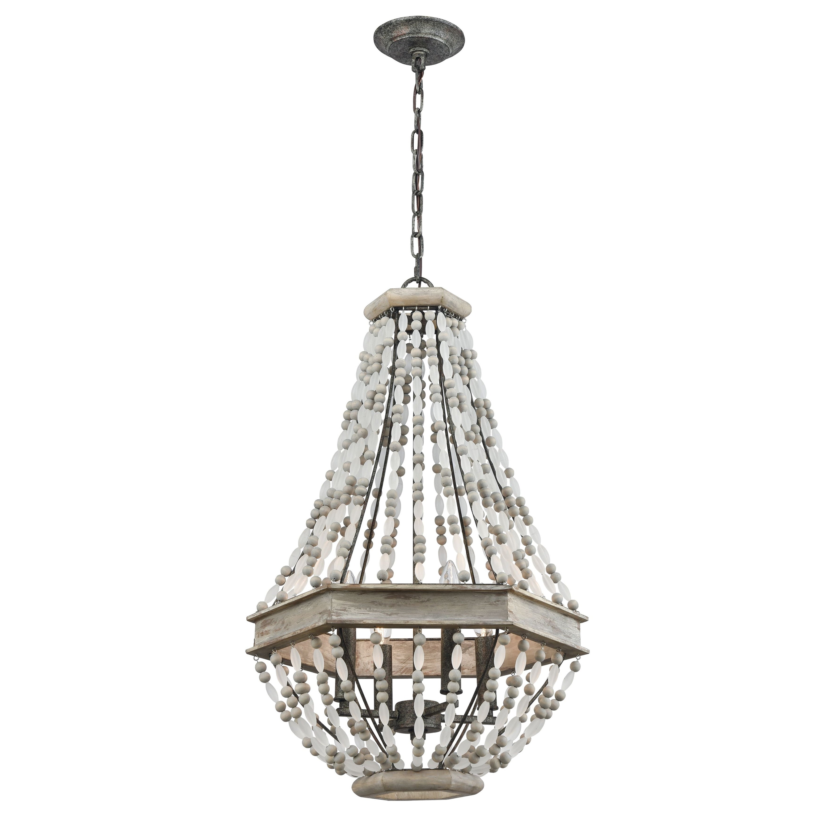 Summerton 18 Inch Wide 4 Light Chandelier In Washed Gray
