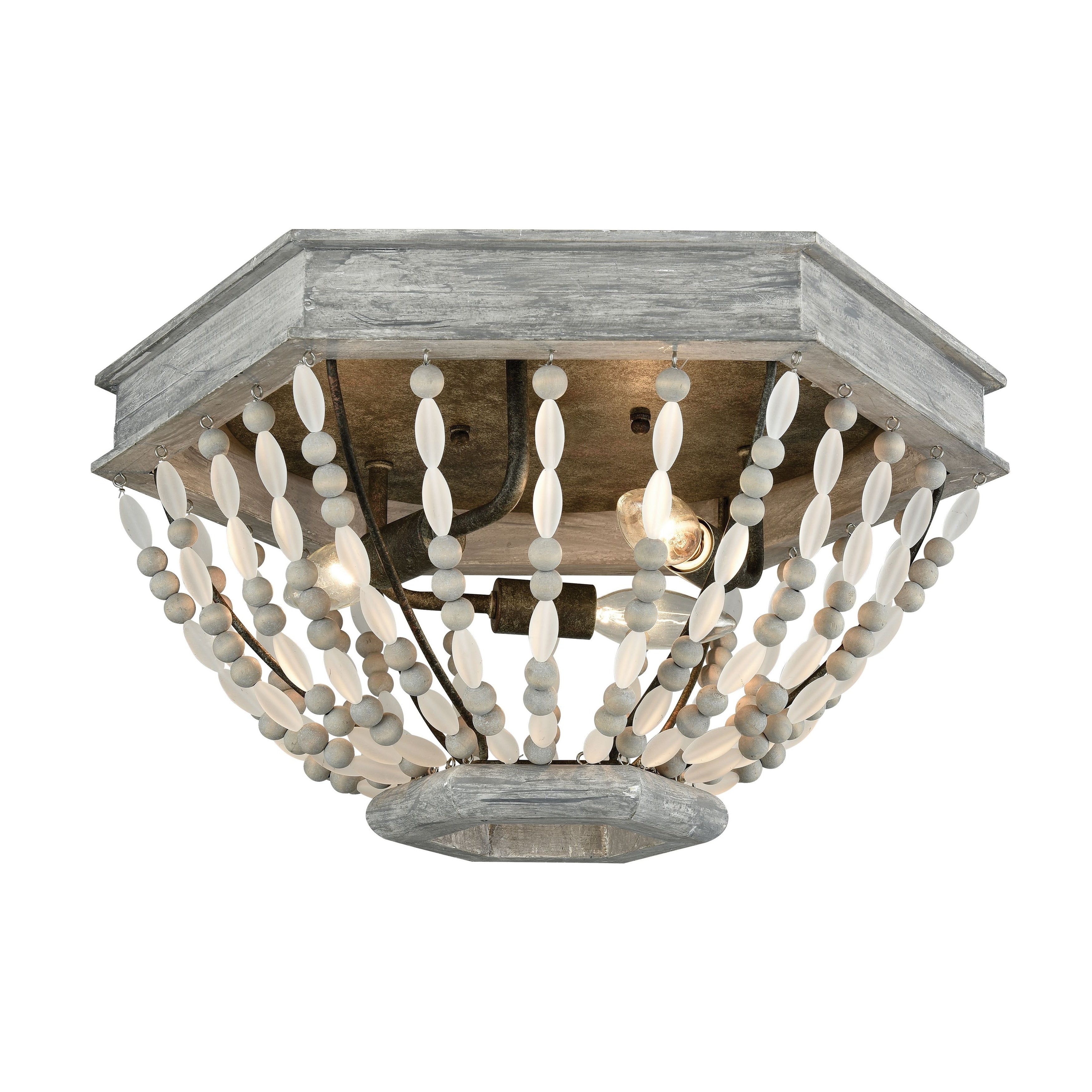 Summerton 18 Wide 3 Light Flush Mount Washed Gray 18 Inch W
