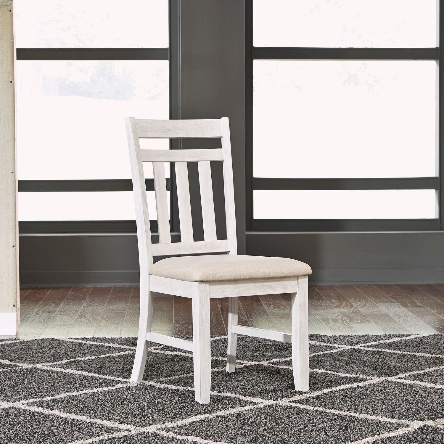 Summerville Soft White Wash Slat Back Side Chairs Set Of 2