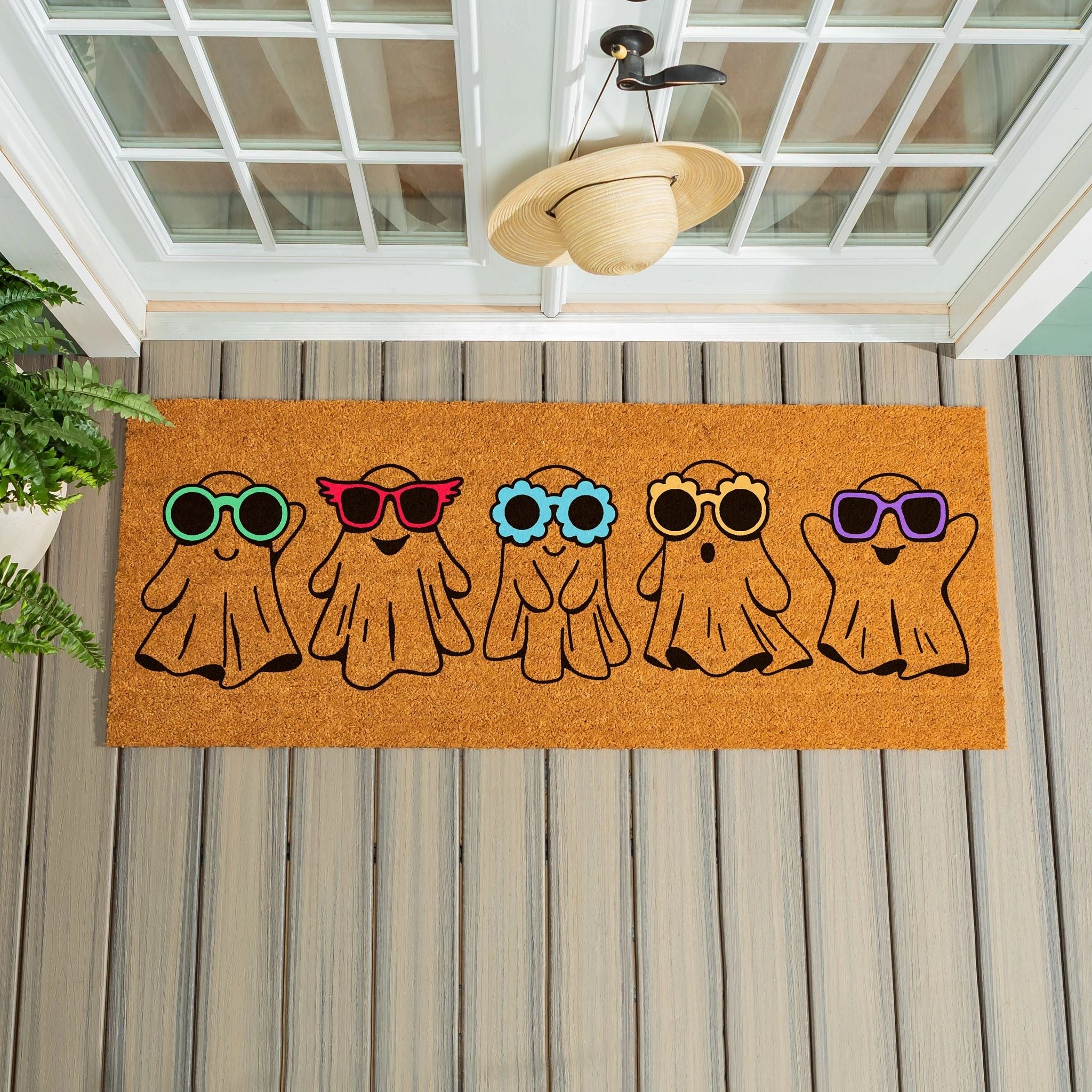 Summerween Ghosts Creep It Real Halloween Coir Door Mat