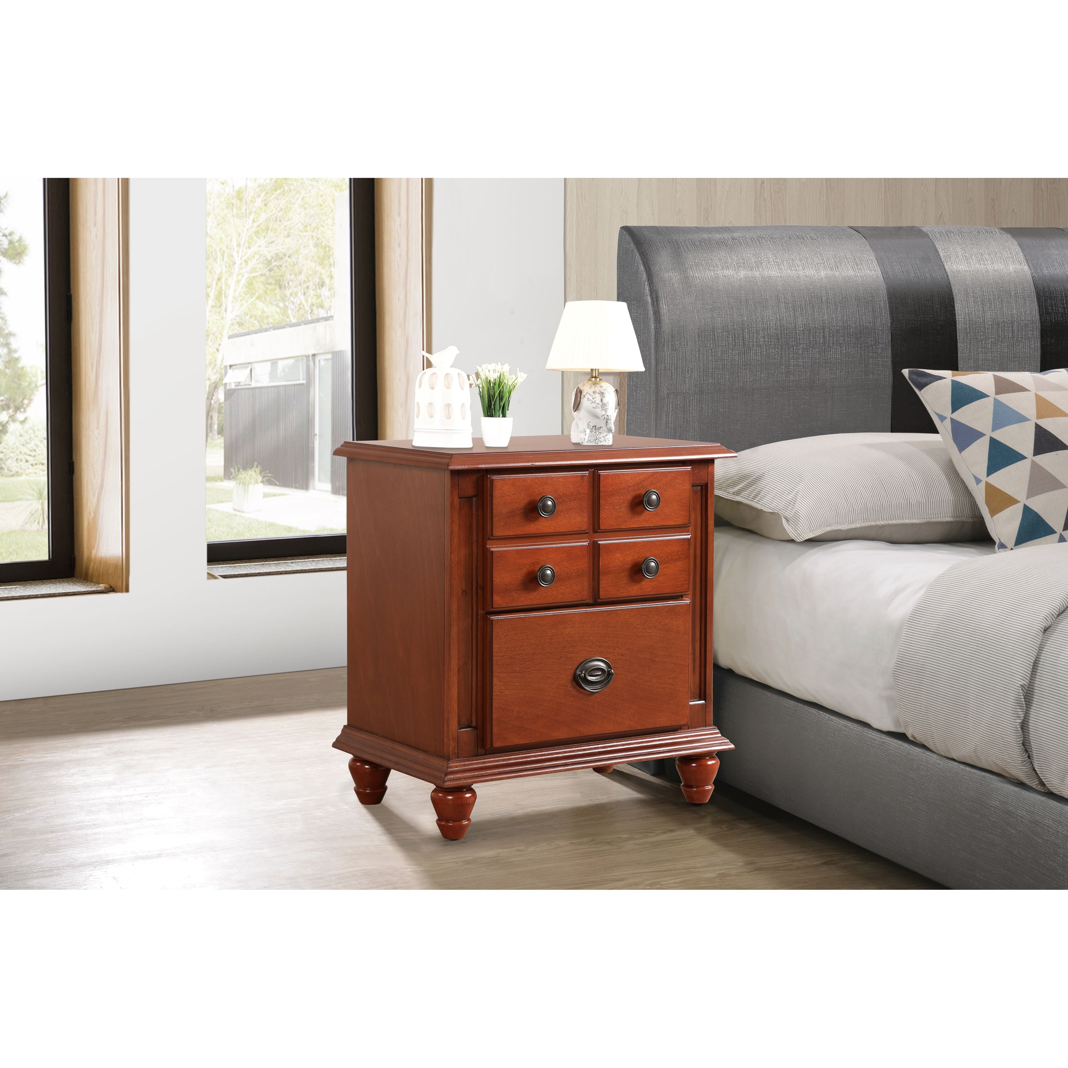 Summit 2 Drawer Wood Nightstand