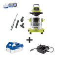 Sun Joe 24 Volt Ion Cordless Portable Stainless Steel Wet Dry Vacuum 9 X 12