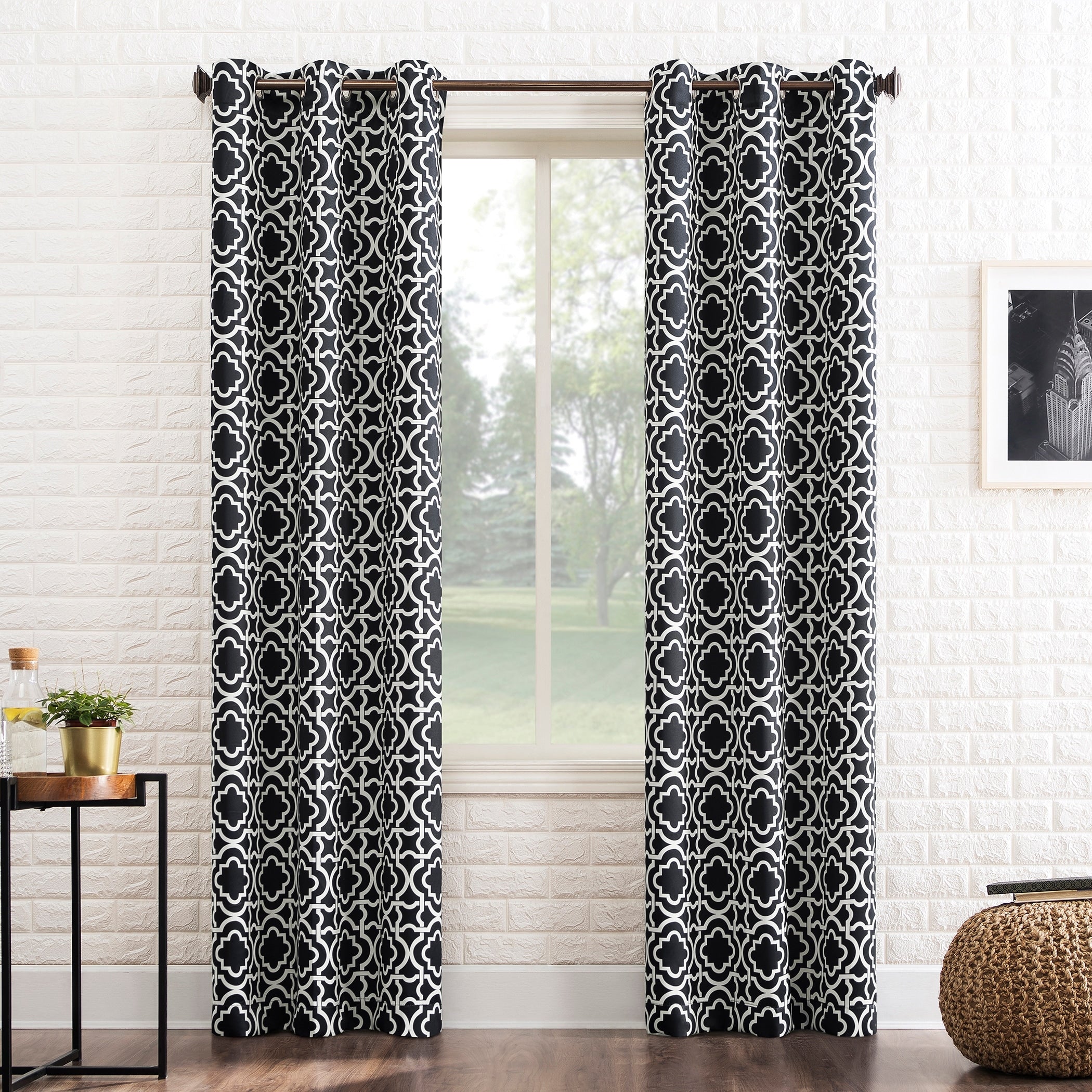 Sun Zero Barnett Trellis Blackout Grommet Curtain Panel Single Panel