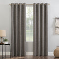 Sun Zero Burlap Weave Thermal Extreme Total Blackout Grommet Curtain Panel