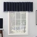 Sun Zero Evelina Faux Dupioni Silk Beaded Tassels Thermal Extreme Total Blackout Back Tab Curtain Valance 50 X 17