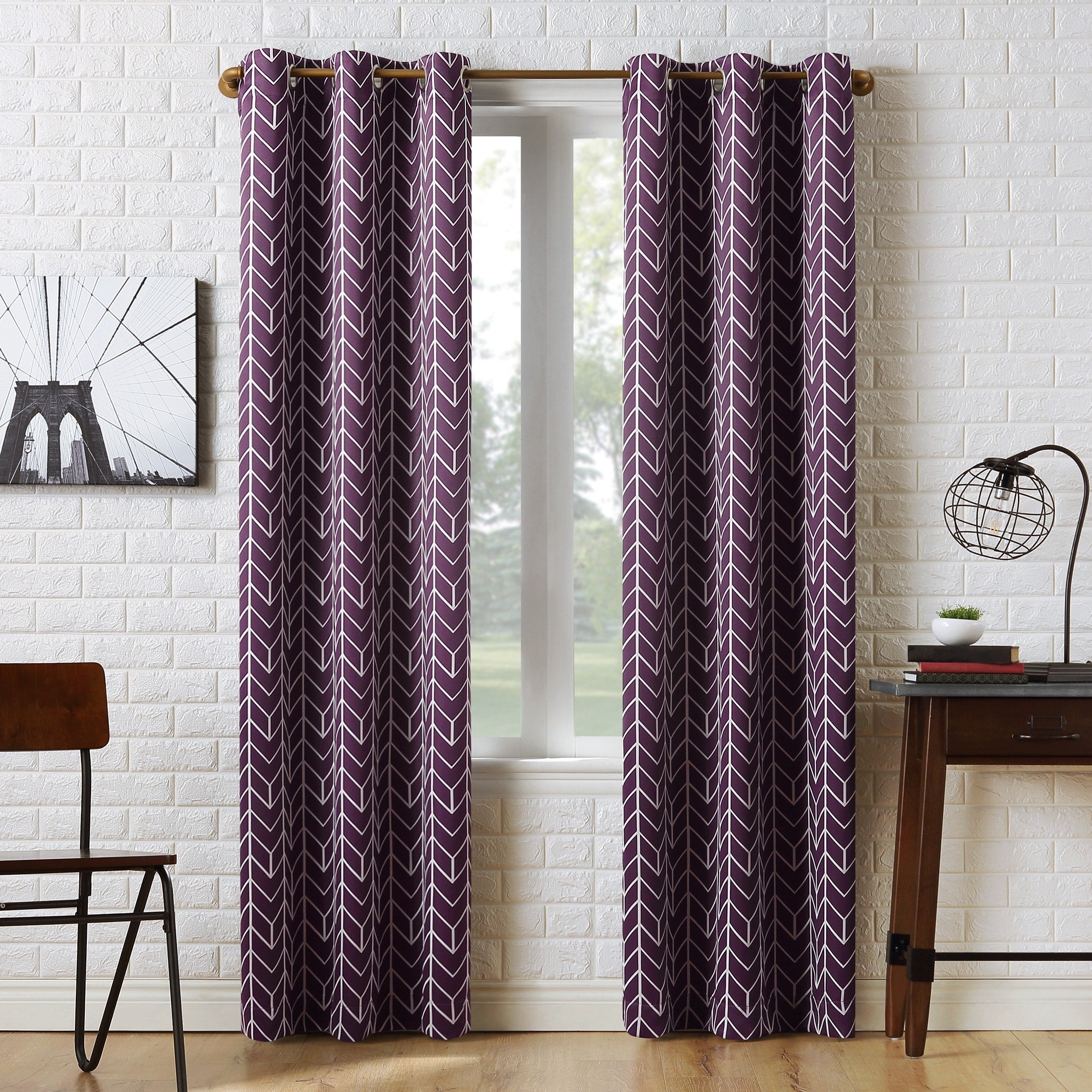 Sun Zero Kenwood Chevron Blackout Grommet Curtain Panel